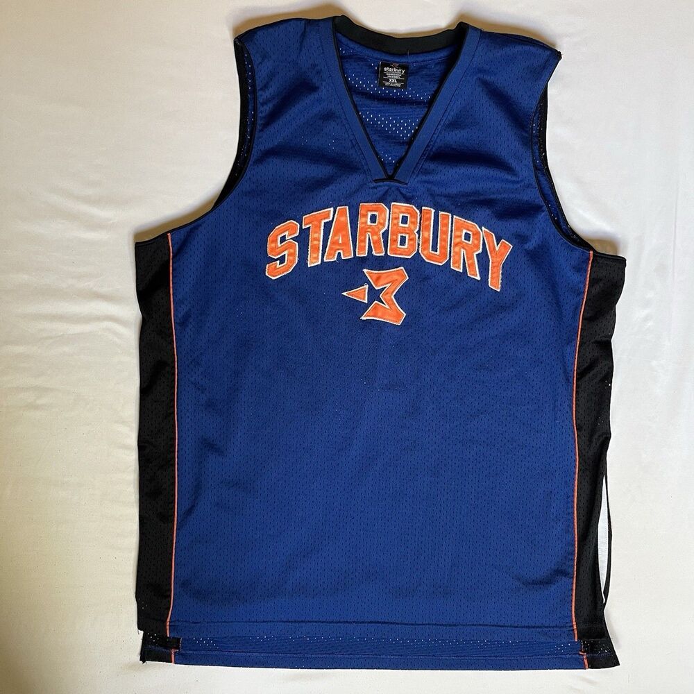 Vintage Starbury Basketball Jersey Mens 2XL XXL Blue Stephon Marbury #3 Stitched
